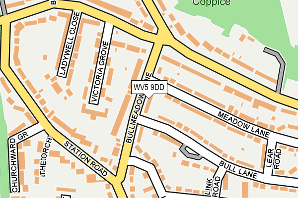 WV5 9DD map - OS OpenMap – Local (Ordnance Survey)