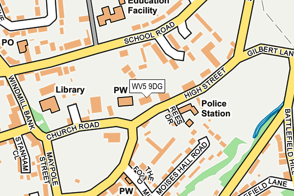 WV5 9DG map - OS OpenMap – Local (Ordnance Survey)