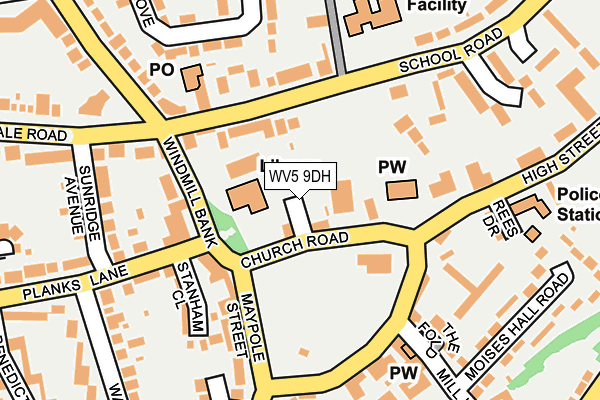 WV5 9DH map - OS OpenMap – Local (Ordnance Survey)