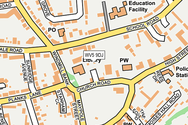 WV5 9DJ map - OS OpenMap – Local (Ordnance Survey)