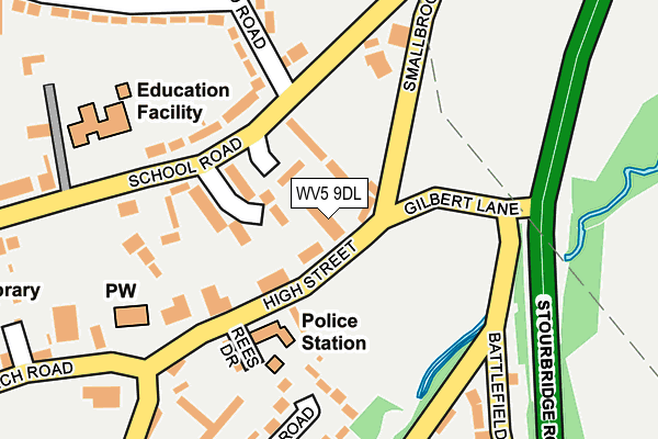 WV5 9DL map - OS OpenMap – Local (Ordnance Survey)