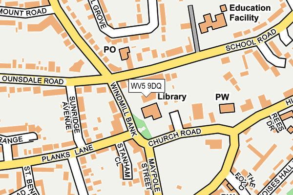 WV5 9DQ map - OS OpenMap – Local (Ordnance Survey)