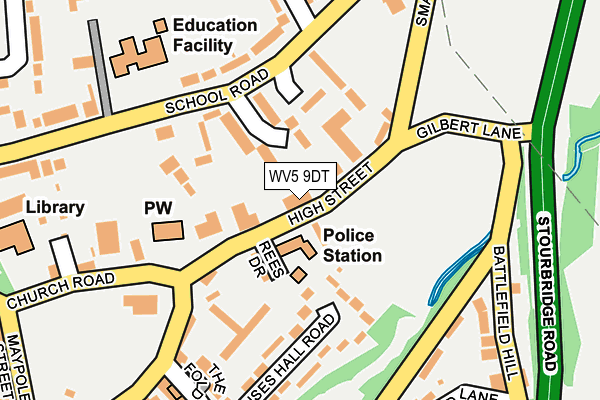 WV5 9DT map - OS OpenMap – Local (Ordnance Survey)