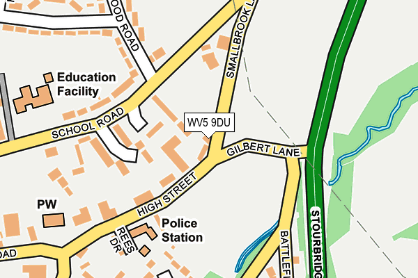 WV5 9DU map - OS OpenMap – Local (Ordnance Survey)