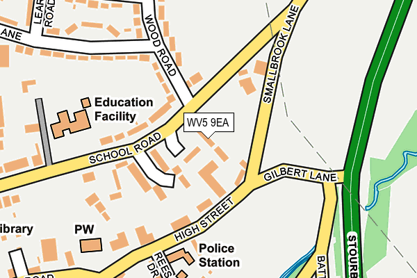 WV5 9EA map - OS OpenMap – Local (Ordnance Survey)