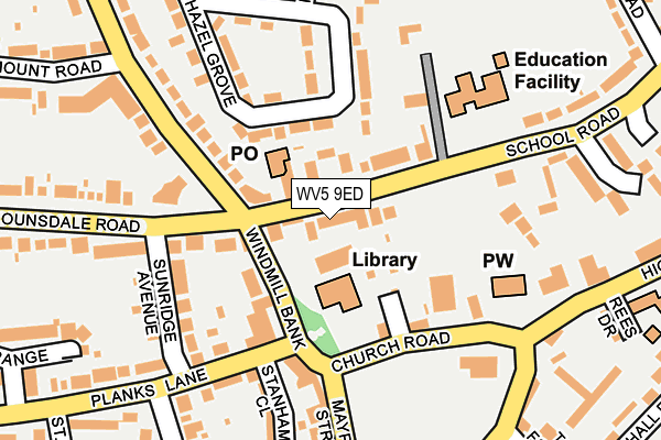 WV5 9ED map - OS OpenMap – Local (Ordnance Survey)