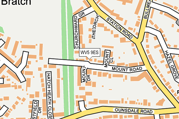 WV5 9ES map - OS OpenMap – Local (Ordnance Survey)