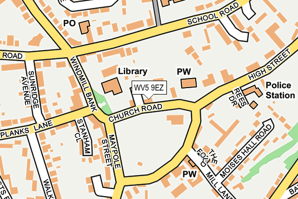 WV5 9EZ map - OS OpenMap – Local (Ordnance Survey)