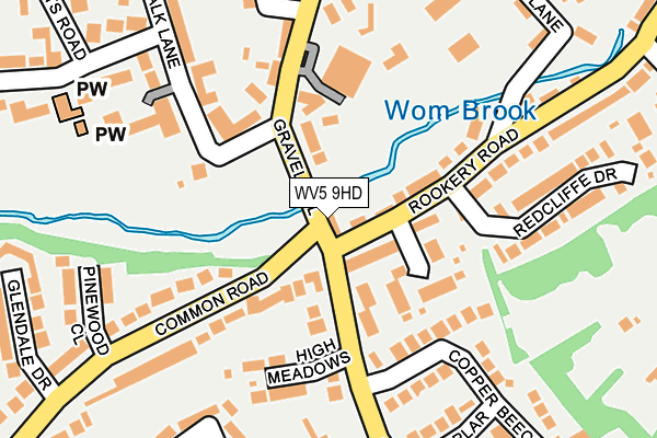 WV5 9HD map - OS OpenMap – Local (Ordnance Survey)