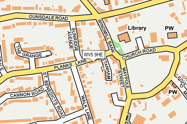 WV5 9HE map - OS OpenMap – Local (Ordnance Survey)