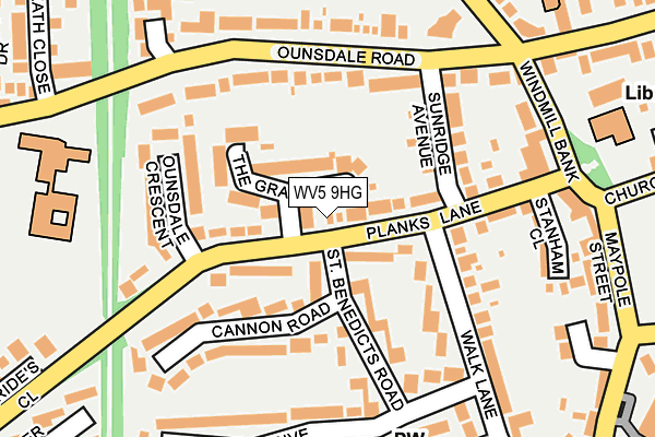 WV5 9HG map - OS OpenMap – Local (Ordnance Survey)