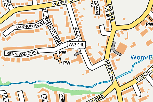 WV5 9HL map - OS OpenMap – Local (Ordnance Survey)