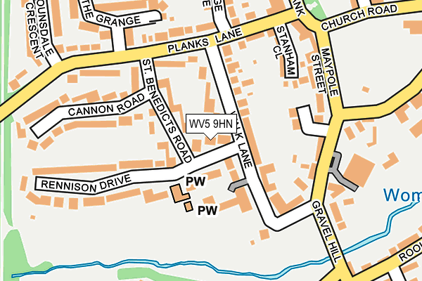 WV5 9HN map - OS OpenMap – Local (Ordnance Survey)