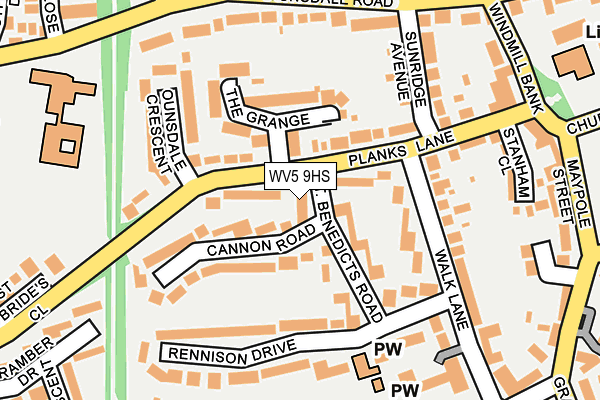 WV5 9HS map - OS OpenMap – Local (Ordnance Survey)