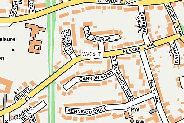WV5 9HT map - OS OpenMap – Local (Ordnance Survey)