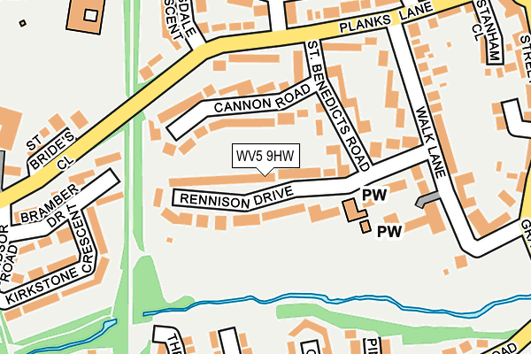 WV5 9HW map - OS OpenMap – Local (Ordnance Survey)