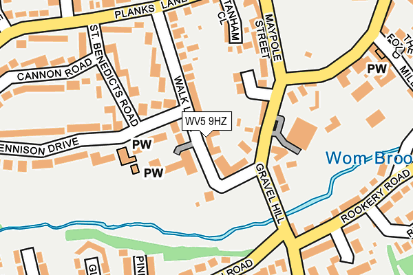 WV5 9HZ map - OS OpenMap – Local (Ordnance Survey)