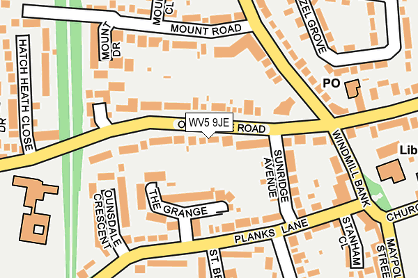 WV5 9JE map - OS OpenMap – Local (Ordnance Survey)