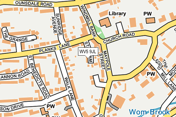 WV5 9JL map - OS OpenMap – Local (Ordnance Survey)