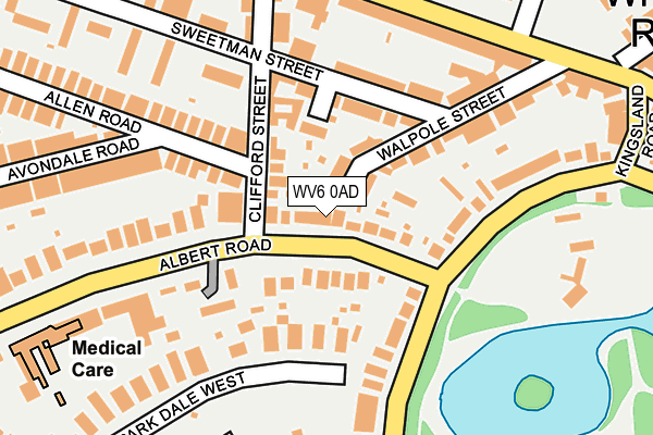 WV6 0AD map - OS OpenMap – Local (Ordnance Survey)