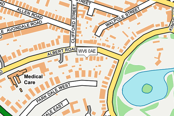 WV6 0AE map - OS OpenMap – Local (Ordnance Survey)