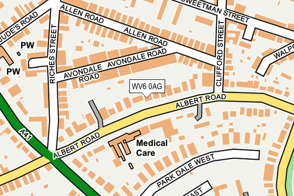 WV6 0AG map - OS OpenMap – Local (Ordnance Survey)