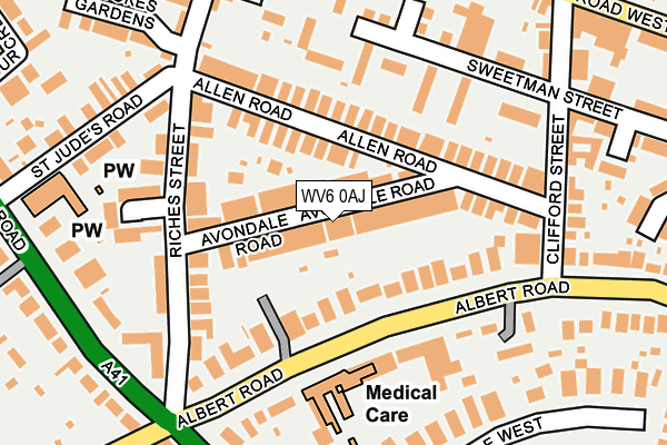 WV6 0AJ map - OS OpenMap – Local (Ordnance Survey)