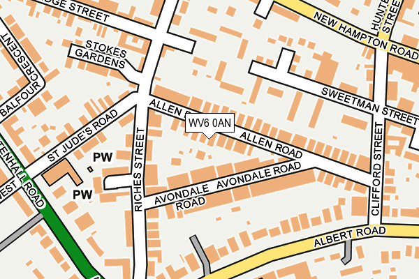 WV6 0AN map - OS OpenMap – Local (Ordnance Survey)