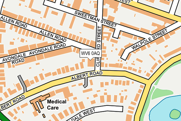 WV6 0AQ map - OS OpenMap – Local (Ordnance Survey)