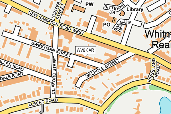 WV6 0AR map - OS OpenMap – Local (Ordnance Survey)