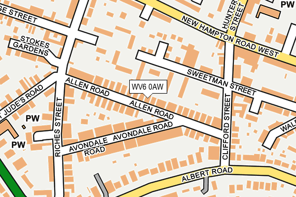 WV6 0AW map - OS OpenMap – Local (Ordnance Survey)