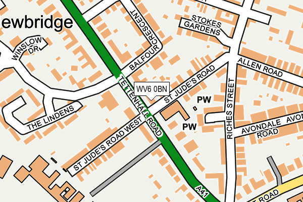 WV6 0BN map - OS OpenMap – Local (Ordnance Survey)