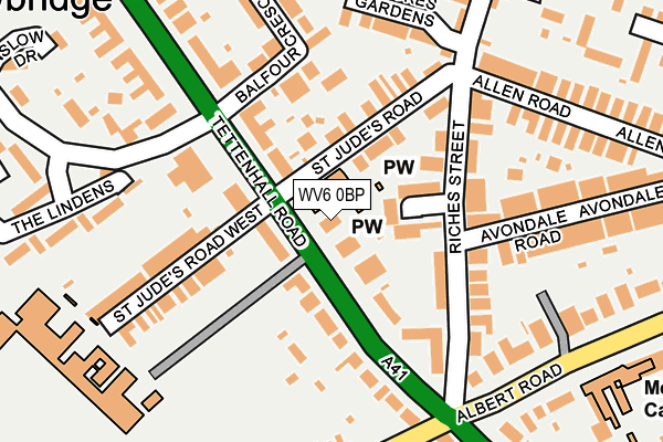 WV6 0BP map - OS OpenMap – Local (Ordnance Survey)