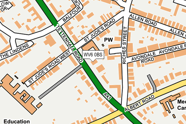 WV6 0BS map - OS OpenMap – Local (Ordnance Survey)