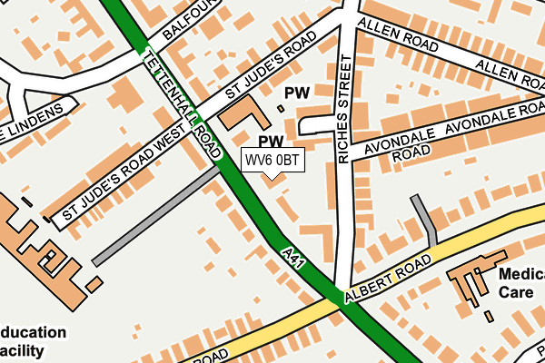 WV6 0BT map - OS OpenMap – Local (Ordnance Survey)