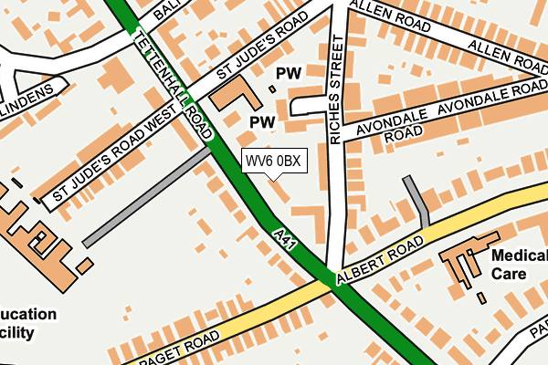 WV6 0BX map - OS OpenMap – Local (Ordnance Survey)