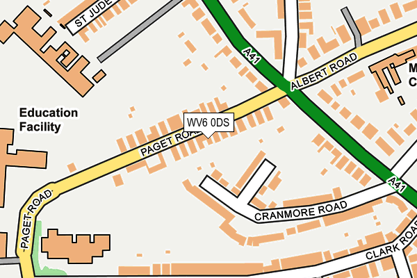 WV6 0DS map - OS OpenMap – Local (Ordnance Survey)