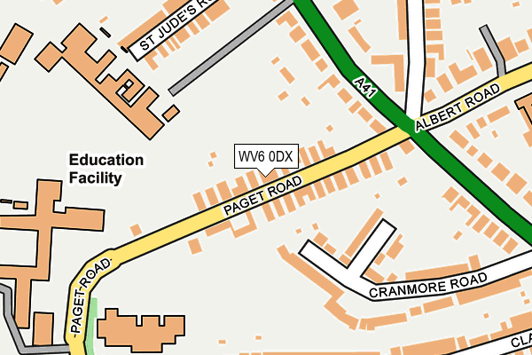WV6 0DX map - OS OpenMap – Local (Ordnance Survey)