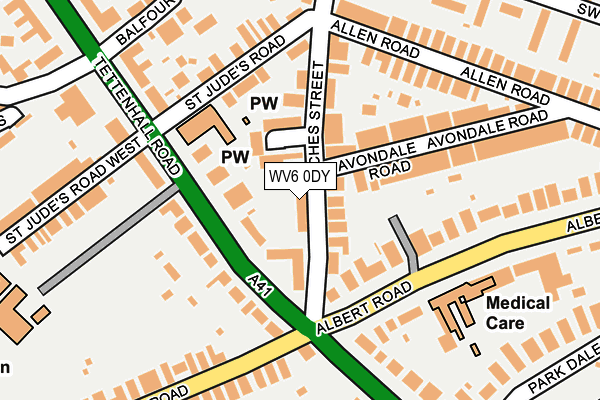 WV6 0DY map - OS OpenMap – Local (Ordnance Survey)