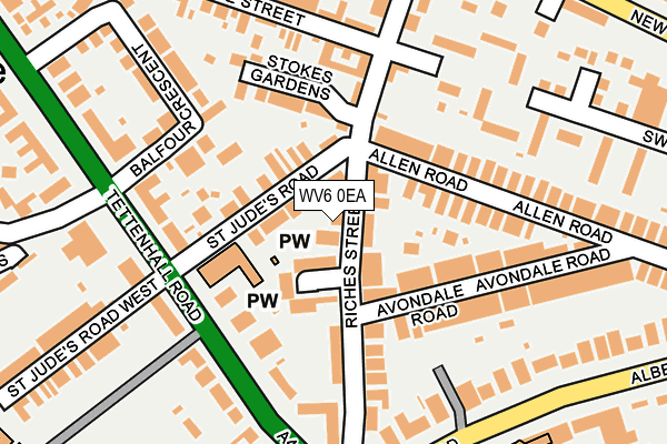 WV6 0EA map - OS OpenMap – Local (Ordnance Survey)