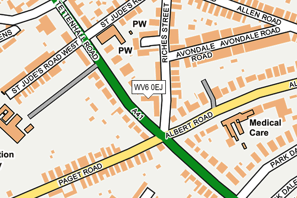 WV6 0EJ map - OS OpenMap – Local (Ordnance Survey)