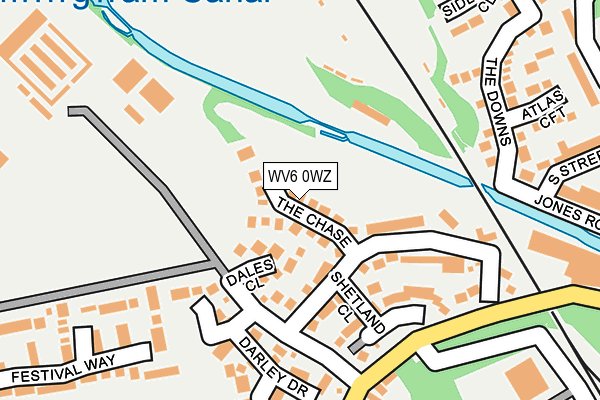 WV6 0WZ map - OS OpenMap – Local (Ordnance Survey)