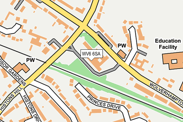 WV6 6SA map - OS OpenMap – Local (Ordnance Survey)