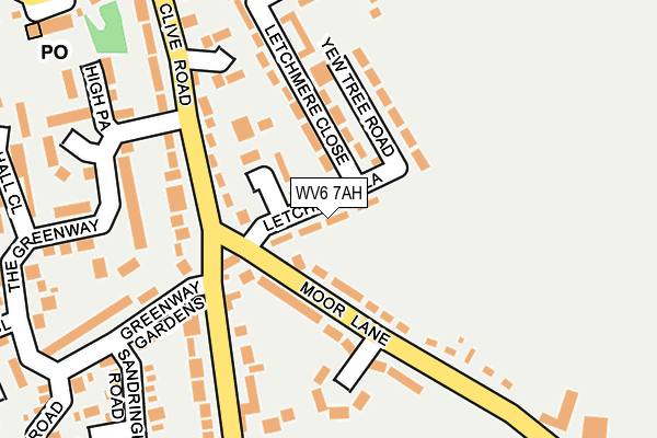 WV6 7AH map - OS OpenMap – Local (Ordnance Survey)