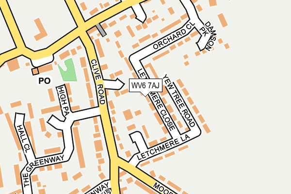 WV6 7AJ map - OS OpenMap – Local (Ordnance Survey)