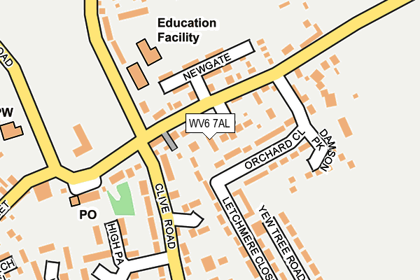 WV6 7AL map - OS OpenMap – Local (Ordnance Survey)