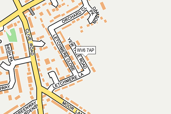 WV6 7AP map - OS OpenMap – Local (Ordnance Survey)