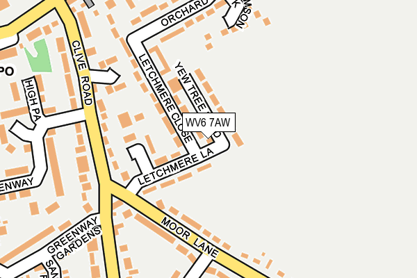 WV6 7AW map - OS OpenMap – Local (Ordnance Survey)