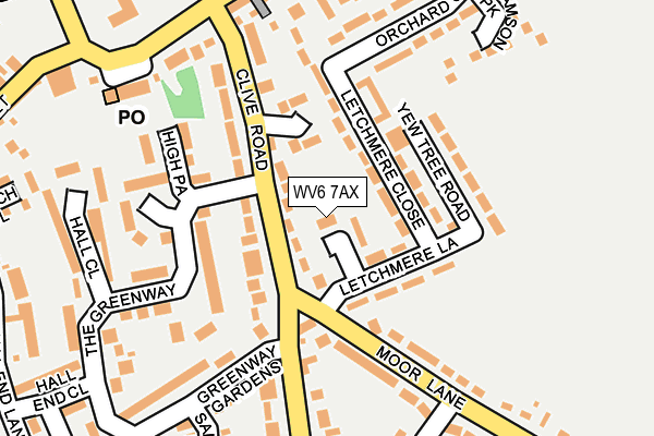 WV6 7AX map - OS OpenMap – Local (Ordnance Survey)