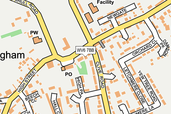 WV6 7BB map - OS OpenMap – Local (Ordnance Survey)